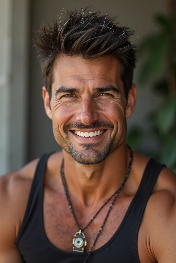 kazuya, smiling, (dark shot:1.17), epic realistic, faded, ((neutral colors)), art, (hdr:1.5), (muted colors:1.2), hyperdetailed, (artstation:1.5), cinematic, warm lights, dramatic light, (intricate details:1.1), complex background, (rutkowski:0.8), (teal and orange:0.4)