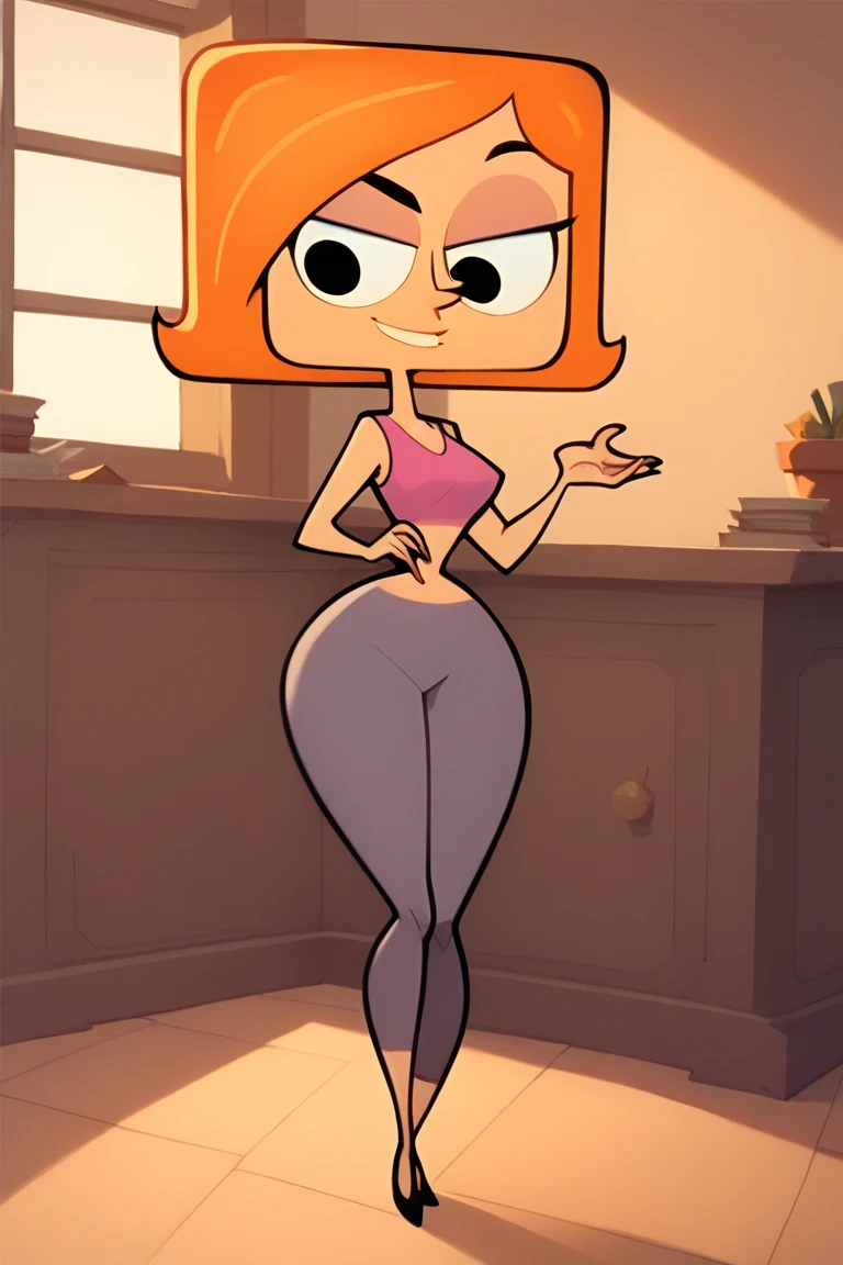 There is a cartoon of a woman in a black top and panties, retrato de corpo inteiro de um curto!, exaggerated physique, cel sombreado:15, exaggerated muscles, Exaggerated muscular physique, muscular character, corpo inteiro!, thicc, cel sombreado!!!, exaggeratedly large physique, musculoso!! scientific fiction, large muscles, melhore musculoso!, musculados, Muscular girl is a boy man