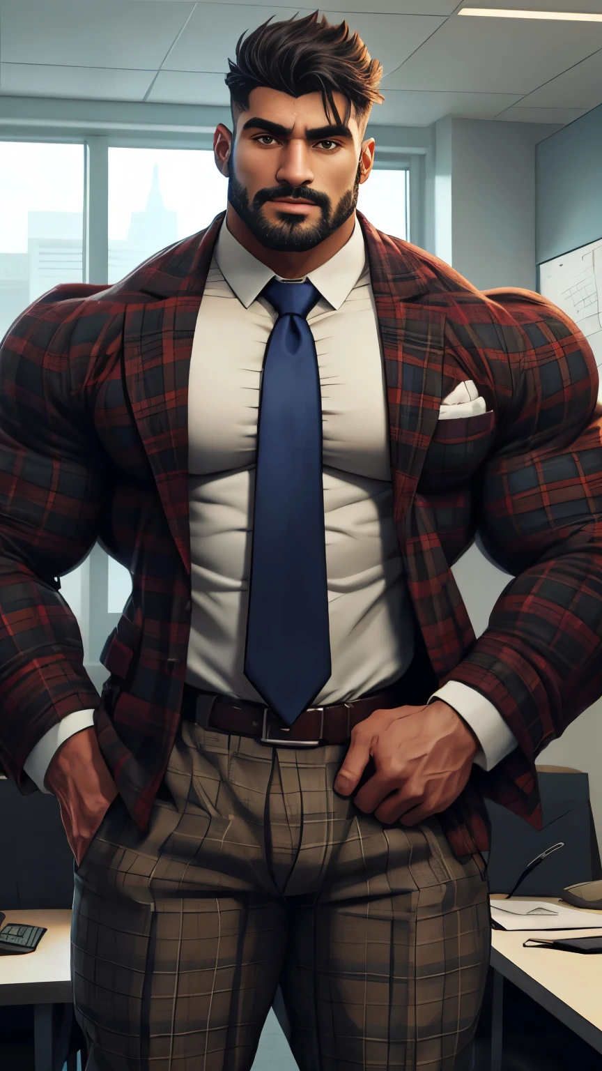 photo of Michele Morrone a man in formal suit, looking directly at viewer, beard, standing in office with spread legs and sunglasses, ultra realistic, hd, hdr, D750F nikon camera photography, outdoor