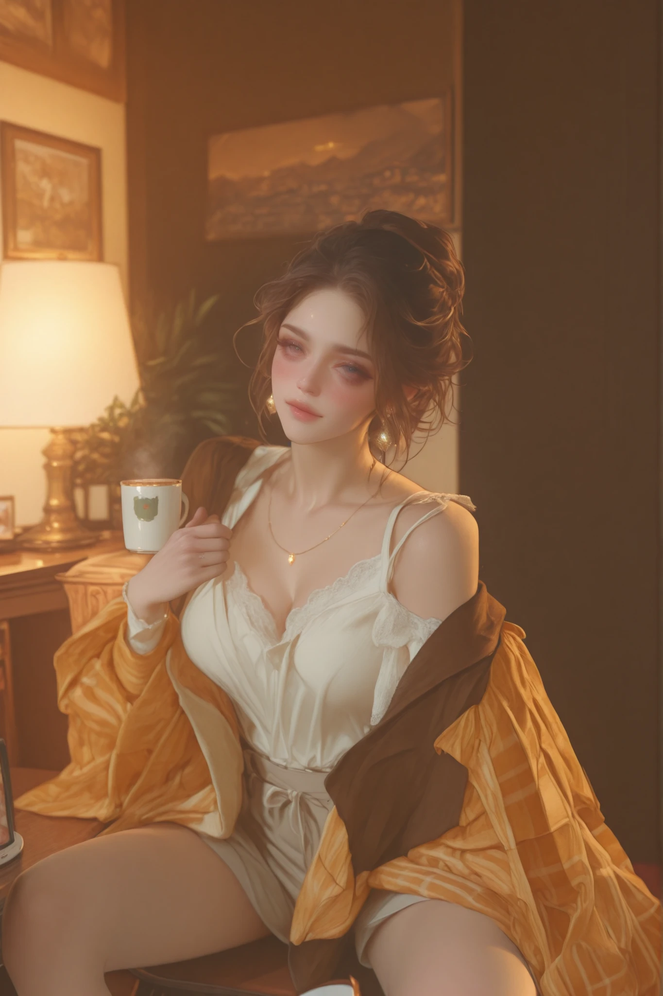 Change to a full-body photo of a woman,G cup, are perfectly detailed,has exquisite facial features, Clothes are exquisite , Game Character Design ,3D Rendering