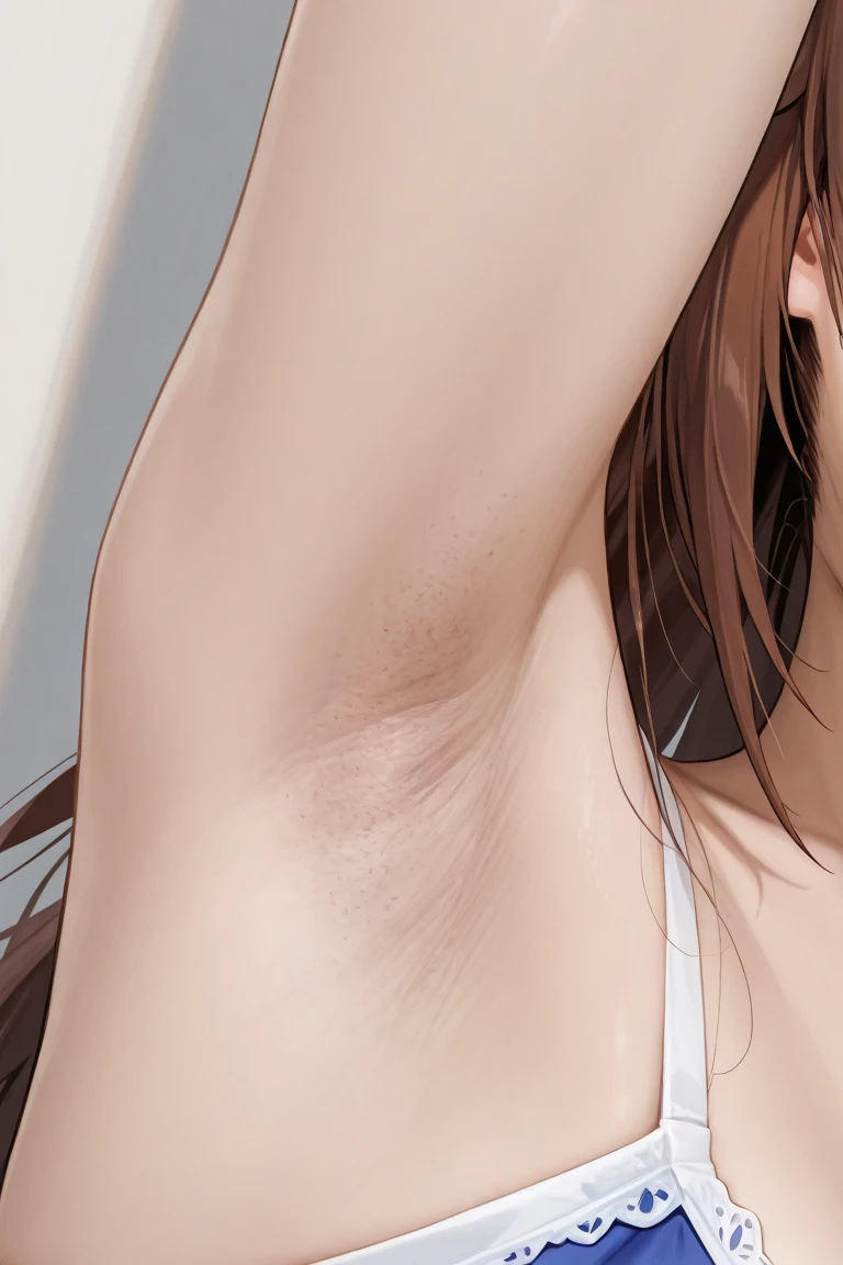 Anime girl takes nude selfie with mobile phone, holding mobile phone in front of covering face, (((head out of frame))), cowboy shot, (((white background))), squatting, puffy nipples, nude, spread legs,