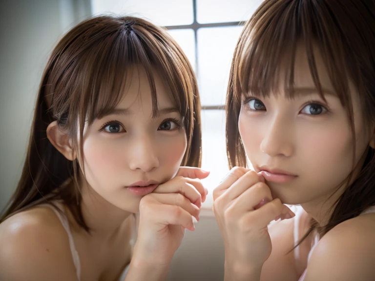 Highest quality, Realistic, Perfect Human ???????, Very detailed, Very delicate and beautiful, Raw photo, Professional Lighting, Illumination, Depth of written boundary, Single focus, whole body, Skinny Japanese woman, 30-year-old woman, Brown Hair, Small Head, Beautiful Eyes, True Face, Realistic skin, Fine grain, Lace Underwear,(((One person)))