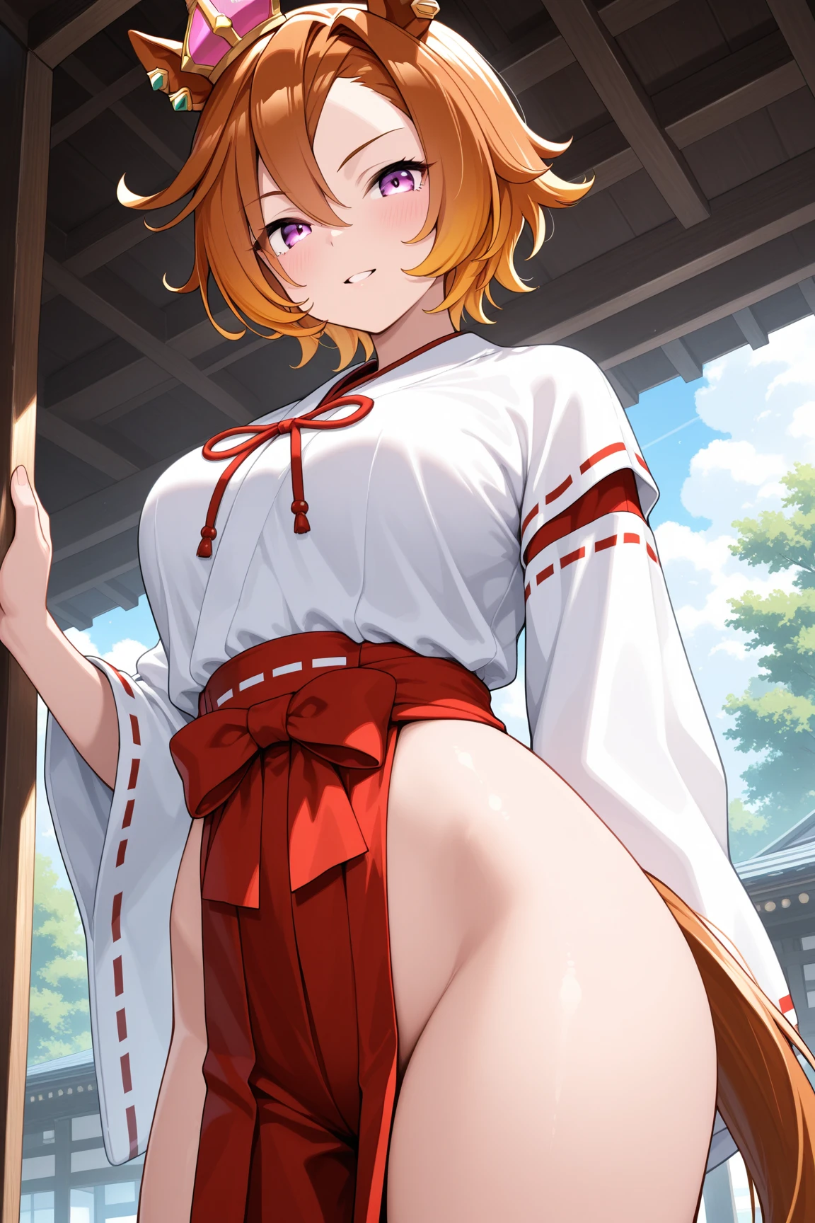 nsfw, large breasts, naked, nipple, nude, sea, Highway、 flooded、 running、 Building FIRE、 Heavy snowfall ,, blonde hair, red eyes, hairband, short hair, ,