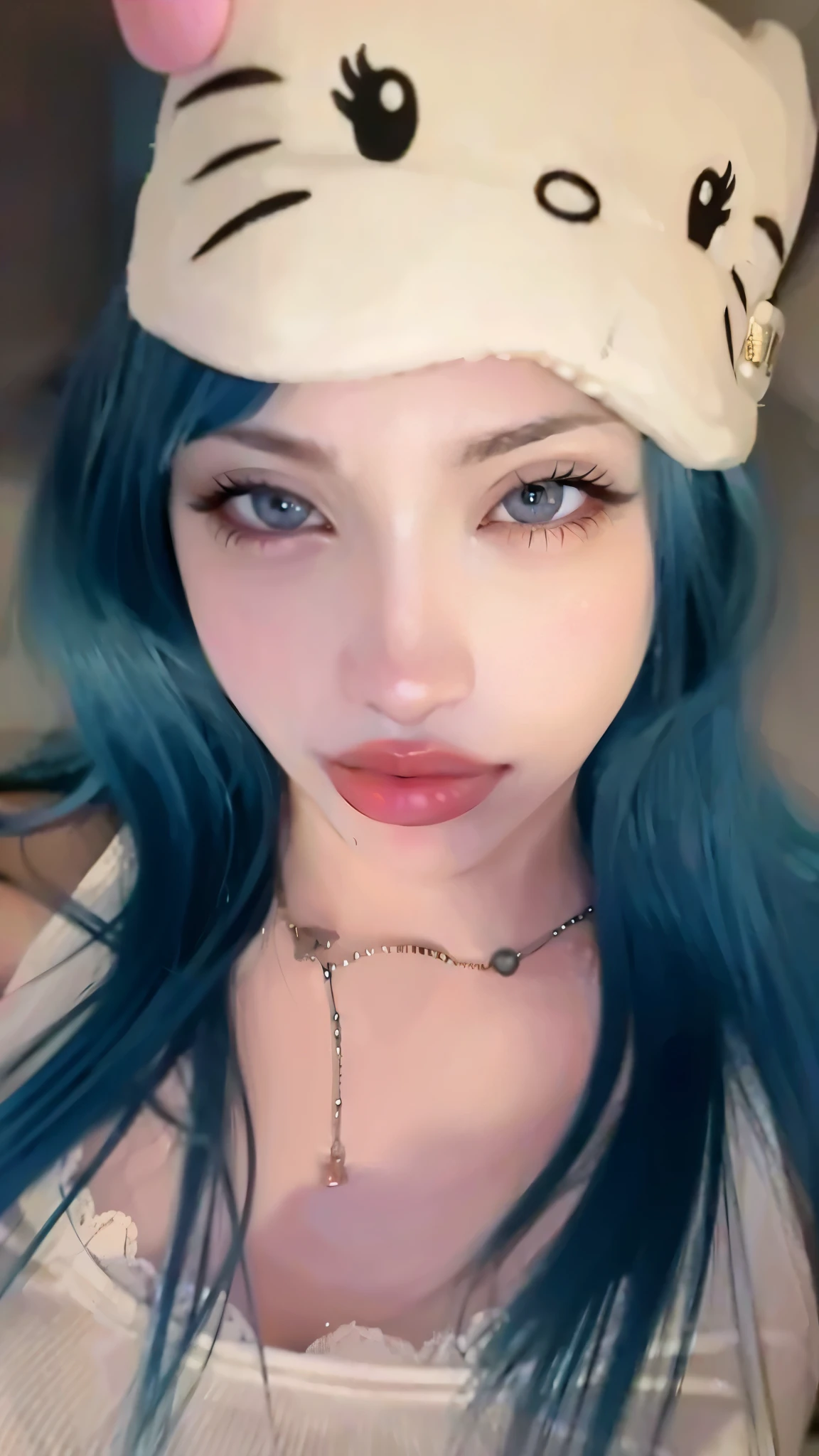 Hinata Hyuga, exatamente realista, cabelo azul, pele branca, usando roupas pretas, sexy, muito linda,