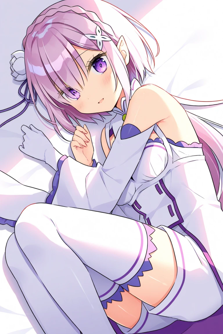 sikitani_asuka,{{{{best quality}}}},{{{{ultra-detailed}}}},{{{{high resolution}}}},{{{{shiny skin}}}},{{{{perfect anatomy}}}},emilia(Re:Zero -Starting Life in Another World-),Matthew Kyrielight costume:1.5