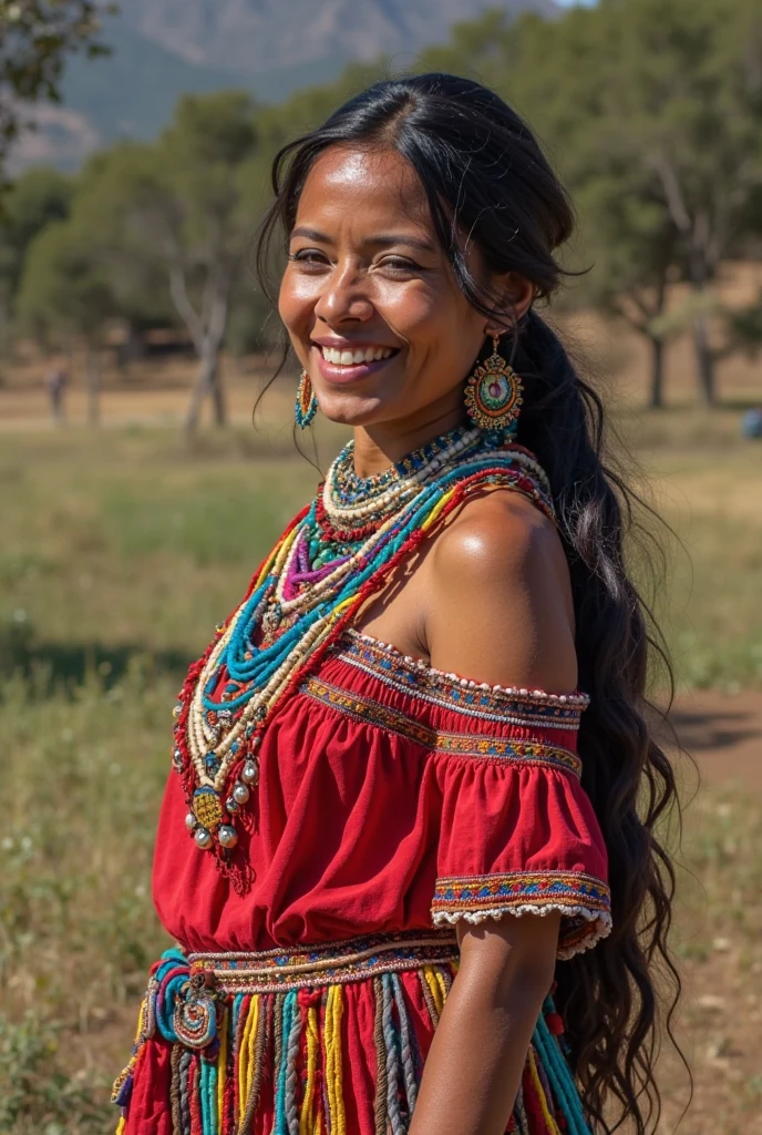 cinematic film still
Full body shot,photo of a 19 year old columbian woman, outside local village,fully dressed in traditional clothes,highly detailed skin with hair, perfectsmile smile,fit,abs,bright light,hard shadows
, shallow depth of field, vignette, highly detailed, high budget Hollywood film, cinemascope, moody, epic, gorgeous,