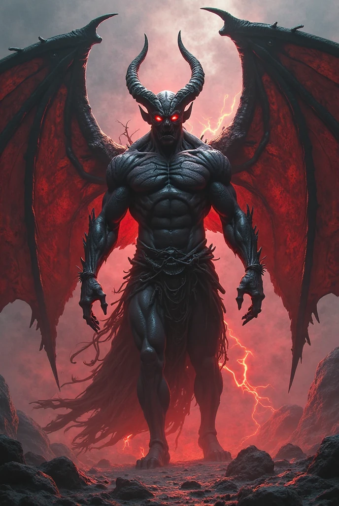 A devil with light effect front 

