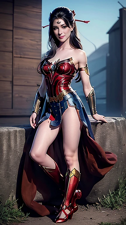 Araffe, dressed in a suit and holding a sword, Amouranth as a supervillain, publicity cosplay, dressed as Wonder Woman, succubus in a tight short dress, whole body in suit, tight outfit, Asuka costume under clothes!, cosplay award winner, Scarlet Witch Costume, Kitana from Mortal Kombat, suit with blue inserts, Cinematic shot of the goddess&#39;s body