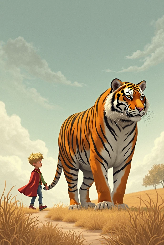 a baby riding a tiger