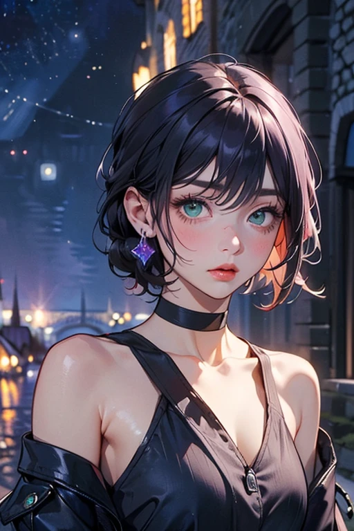 (Highest quality, masterpiece, High resolution)、4K Anime Art、(Two Girls)、whole body、(Kissing each other)、 (Detailed depiction of a cute face)、Black Hair、short hair、semi-long、Bobcut、Hair Bun、hair ornaments、(Cat ear)、Black Cat Costume、White Cat Costume、choker、(lingerie)、Off the shoulder、sexy mini dress、Captivating smile、Small breasts、Soft Focus、Cinematic Light、Soft Light、(indoor、dim、lamp)、(Full moon in the night sky:1.2)、