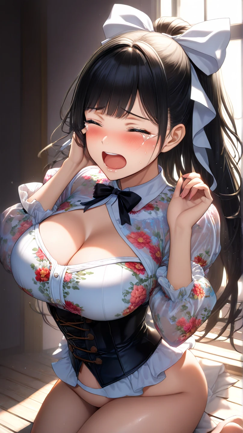 young girl、lolita face,1 girl,alone,risekujikawa,smile,,yellow neckerchief,Black plaid skirt,black thigh highs,(huge breasts:1.4),open your mouth 、camel toe、huge tit、Nipple Puffs、cleavage、Plump、Super big breasts、super big butt、Junk、A girl working hard、Hustling、Hurry、Azatoi、Chest can be used