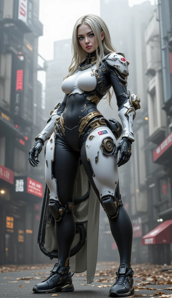 (photorealistic:1.8, highest quality:1.8,8K masterpiece:1.8,High resolution,muste piece:1.8,RAW Photos,cinematic lighting),No split screen, cyber punk、Back alley of the city at night、rain-soaked ground、vapor、
(1 android girl:1.3)、Completely naked、Full body tattoo、choker、beautiful breasts、shirt、Denim Micro Shorts、beautiful butt,beautiful thighs,plump nipples、Nipples are visible through the costume,cameltoe,Body painting with a pop design drawn all over the body、pop art design、cutting edge fashion、conceptual art、
(Beautiful, shining pale-white, gray-gold hair:1.5)、Wistful