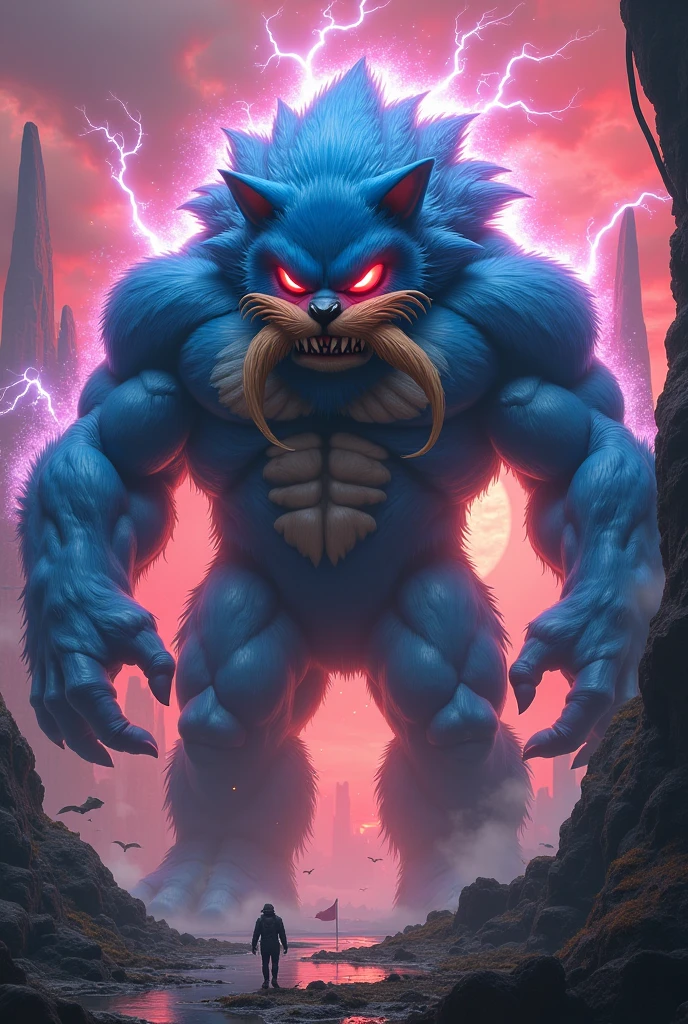 Expanded, showing off more of his muscular body,
Enhance his muscle structure. Add more muscles. 