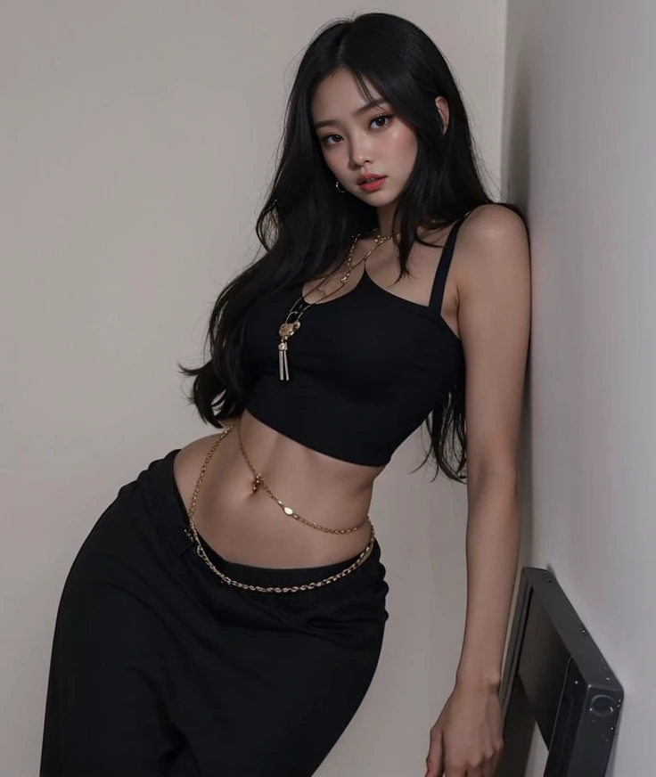beautiful female k-pop idol, gigantic breasts, huge cleavage, her face is visible, close-up portrait, shot on sony a1, 85mm F/1. 4 ISO 100, medium format, 45 megapixel, studio lighting, softbox, high shutter speed flash photography, award-winning photograph with golden ratio composition, look at viewer