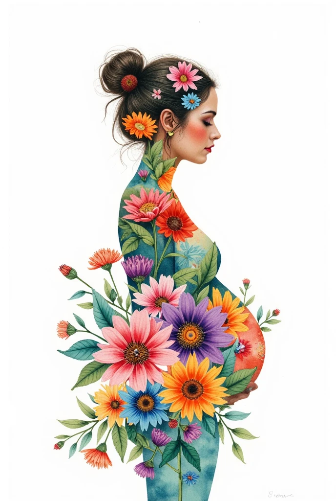 flowerman2, (masterpiece:1.3), (best quality: 1.4), (1girl), beautiful young woman, colorful dress, ultra high res, ultra realistic, highly detailed,  red, ivory color, light grey hair, afro braids, (full body: 1.2), (dark background)