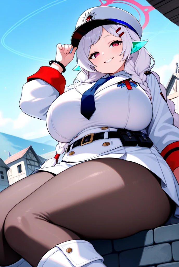 1 girl, , (thick thighs), (big breasts), horns, glasses