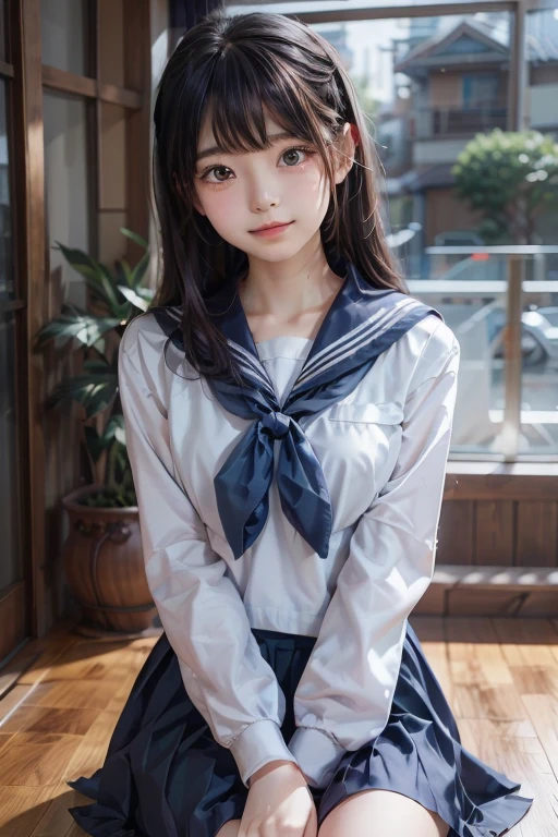 Sister type girls,FULL ANATOMY,Sister waiting for her brother in front of the school building, bob cuts:1.4,Short hair,Realistic shiny face,hyperdetailed face,Real life girls, ultimate beauty girl,Strict sailor suit,strict pleated skirt,For real Japan uniforms,Super Real Girl,Real Girl,Correctly in anatomy,goddess of Japan, Surreal sailor suit,Actual uniforms,Surreal middle school students, Beautiful Girl Junior High School Student,cute face,beautiful countenance, girl,Ephemeral atmosphere:1.5,Lonely look:1.4,Anime style mixed with Fujifilm, a japanese girl, Tsurime, Casual pose, dressed with long fluent clothes, Japan school uniform, Cute Schoolgirl, attractive girl, School Girl,beautiful young woman with,((smooth hair,detailed hairs,Very fine hairs)),(Knee-length skirt:1.4),1girl in,((small tits:1.4,Thin leg,skinny thigh)),slim figure,extremely detailed eye and face、beatiful detailed eyes,Cool color makeup,Expro II,Lens Flare,Sharpen,cinematic shadow,Junior Idol,White lace socks