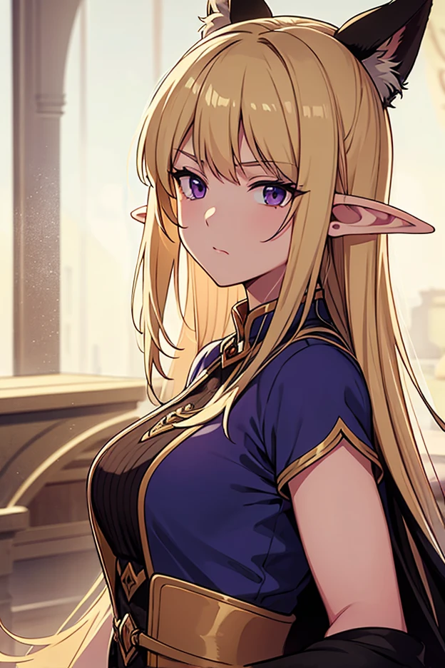 (8k, best quality, masterpiece:1.2),\(Eye details\),\(facial features details\),(\(clothing details details\)\),best quality,illustration,Excellent human body,(1 girl:1.2)+(1 man:1.2),2 person on the picture,upper body,(Elf:1.3),pointed ears,green pupil.the girl has  long blonde hair.the man has bob head.the girl has big pench ass and huge breasts.the boy has weakness body.the girl height is 179 cm.the man height is 150 cm.