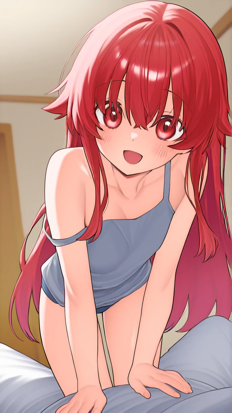 ((highest quality)), ((masterpiece)), (be familiar with), Perfect Face, indoor, Bedroom, Watching the audience,
one woman, Ellis Boreas Greyrat,
Open Mouth, Ecstatic expression, blush, smile,
Small breasts, Flat Chest, Young Girl, , , Girl,
Long Hair, Red Hair, Red eyes, Long Hair,
Fully nude, Nipples exposed, Sex with a man with a big cock, 膣内ejaculation, Semen is taken, Insert a into your, sex in missionary position, , Leg spread,