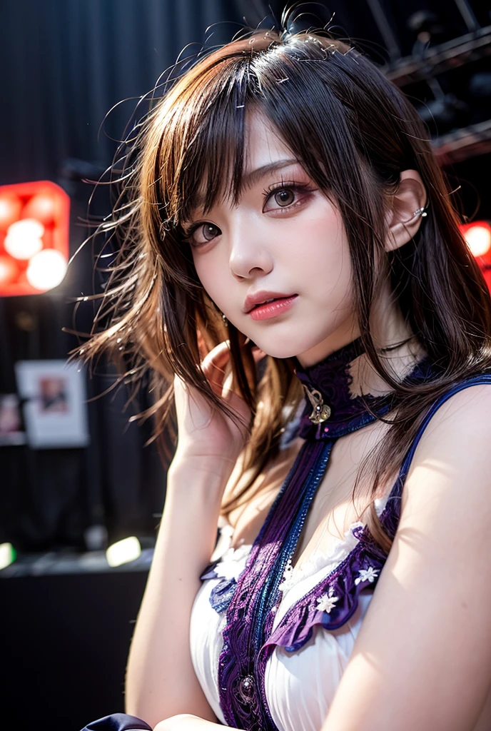 best quality、ultra-detailed、8k、Japanese、Japanese、Seductive beauty、seductive adult woman、Pretty Woman、cool girl、smirk、Wicked Smile、Villainess、brainwash makeup、Brainwashed、brainwash、Fallen into evil、Evil look、evil、Brown hair、wavy hair、swept bangs、dark makeup、piercing eyes、hollow eyes,half-closed eyes、Hollow Eyes、purple Eyeshadow、black lipstick、black lipglos、black elegant dress、wide sleeve、Black flared skirt、skin color pantyhose、stockings、night、inside darkroom、hand hold pantyhose、Are standing、Look、Offer、shoot from below、Swear allegiance、I have pledged my allegiance、