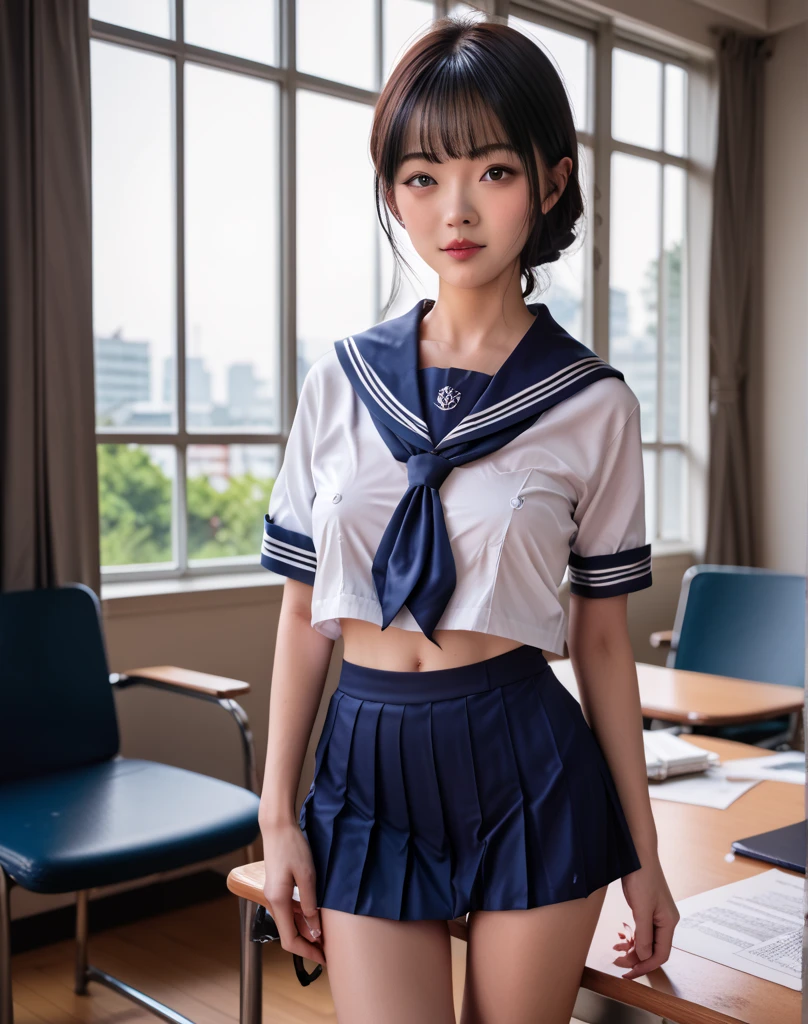 Pubic hair grows、Smile full of happiness、((:1.3))、During hard sex、、Panting face、Lacking、After being attacked、school girl outfit、a sailor suit、Sweating、Expression in a state of excitement、short-hair、eye glass、((:1.1))、((1 beautiful girl)), extremely detailed CG unified 8k wallpaper, Highly detailed, RAW color photo, Professional Photography, Realistic, teenager, (High school uniform with open chest:1.5), Pleated skirt, (Beautiful big breasts), Bedroom, From above lying on her back, head on the pillows, Spread open legs,((of the highest quality, 8K, masutepiece: 1.3, Raw photo)), Sharp Focus: 1.2, (1 AESPA Girl :1.1), Solo, (Realistic, Photorealistic: 1.37), (Face Focus: 1.1), Cute face, hyperdetailed face, (Short messy hair: 1.2), Small Smile, (Chiffon Uniform), Sitting, Chiffon panties, Thigh, crass room, flower, cattleya