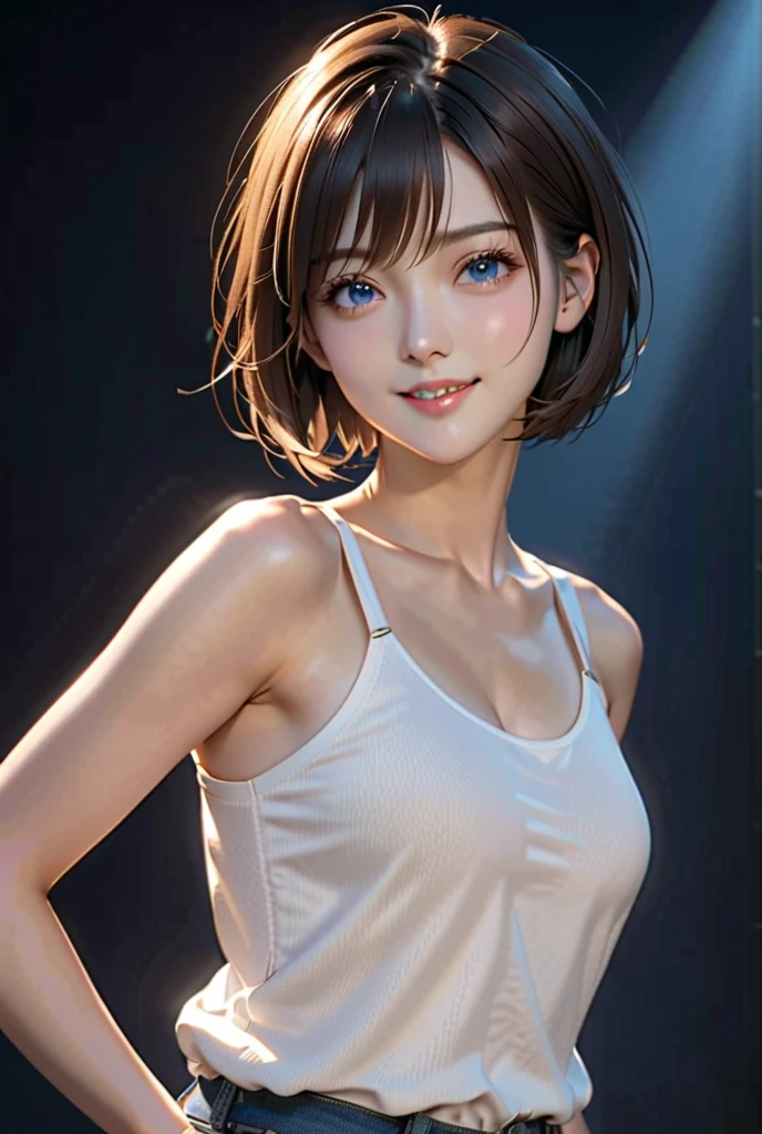 outdoor、bright、noon、Close up portrait of a woman with brown hair and brown shirt。, cute realistic portrait, Realistic anime 3d style, Photorealistic anime girl rendering, realistic 3d animation, realistic art style, 8K portrait rendering, realistic cute girl drawing, realistic art style, Smooth anime CG art, anime realism style, realistic beautiful face, realistic young anime girl