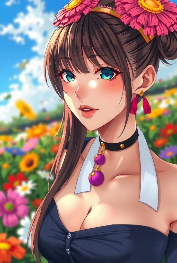 ((masterpiece, Highest quality, Highest quality, Official Art, beautifully、beautiful:1.2)),((masterpiece)),((Vibrant colors)),((Ayako Katagiri)),((幸せそうなsmile)),((smile)),((looks fun)),(one piece),(((Side bust))),(sunset)