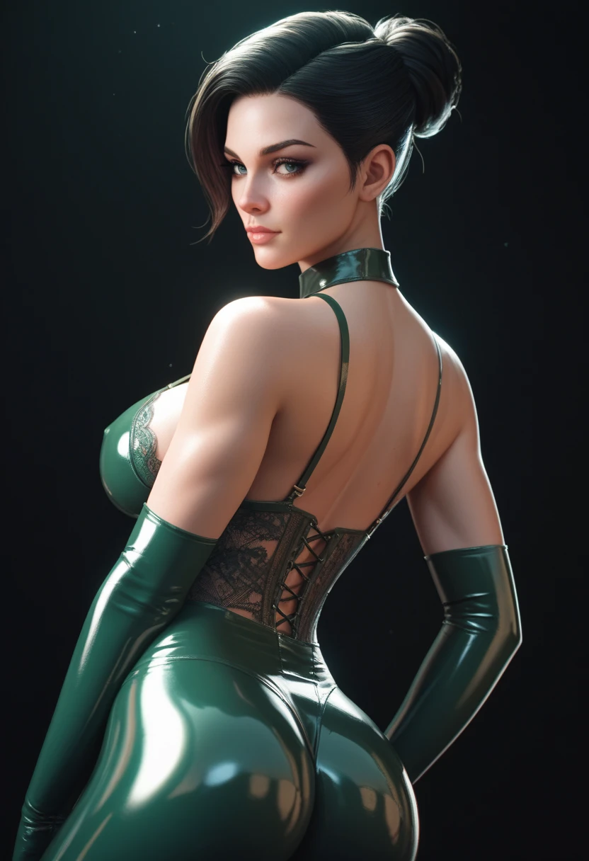 (ultra realistic,32k,RAW photo:1.1),(high detailed skin:1.1), 8k uhd, dslr, high quality, film grain, (makeup, mascara:1.1), lips,(thick\lips\),
(shiny glossy translucent clothing:1.1), <lora:gwentd:0.7>gwentd, bangs, choker, long sleeves, corset, midriff, pantyhose, skirt, boots, <lora:add_detail:0.95>, (huge breast:1.1),
(looking at viewer, Bend forward:1.1),
(busty:1.1) , (chubby:0.1),(backlight:1.1),<lora:LowRA:0.4>, dark theme, corporate enclave, corporate headquarters, sleek office complexes, executive boardrooms, high-security facilities, corporate espionage