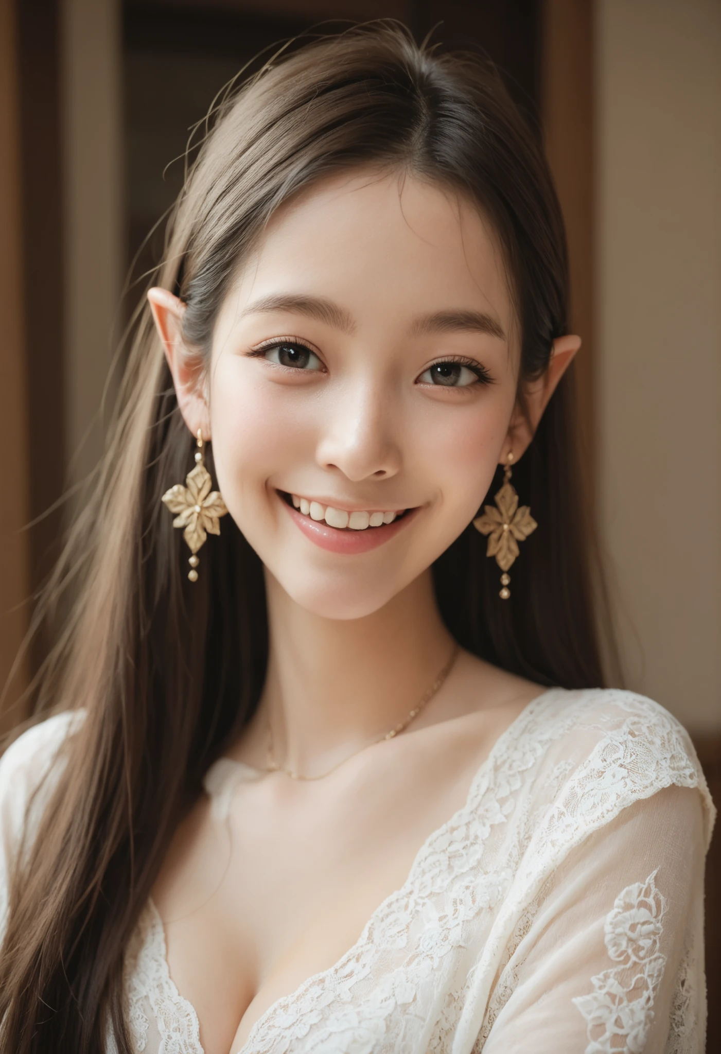 A sacred and enchanting elf, Fearless smile