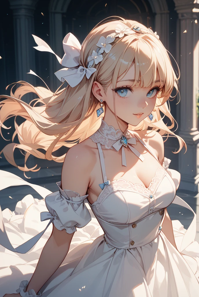 ((top quality)),((masterpiece)),((perfect face)),(ultra-detailed), sharp focus, depth of field, cinematic lighting, detailed outfit, rich in details and textures,
kawaii,cute,beautiful,cool, Healthy smile,
Clavicles, cleavage, leaning forward,
dynamic angle, dynamic pose, sharp focus, close-up, Strong wind blowing, ,
Watercolor:1.1, Delicate, (saturation:1.2),
(masterpiece:1.2),(best quality:1.2),newest,intricate details, long dress