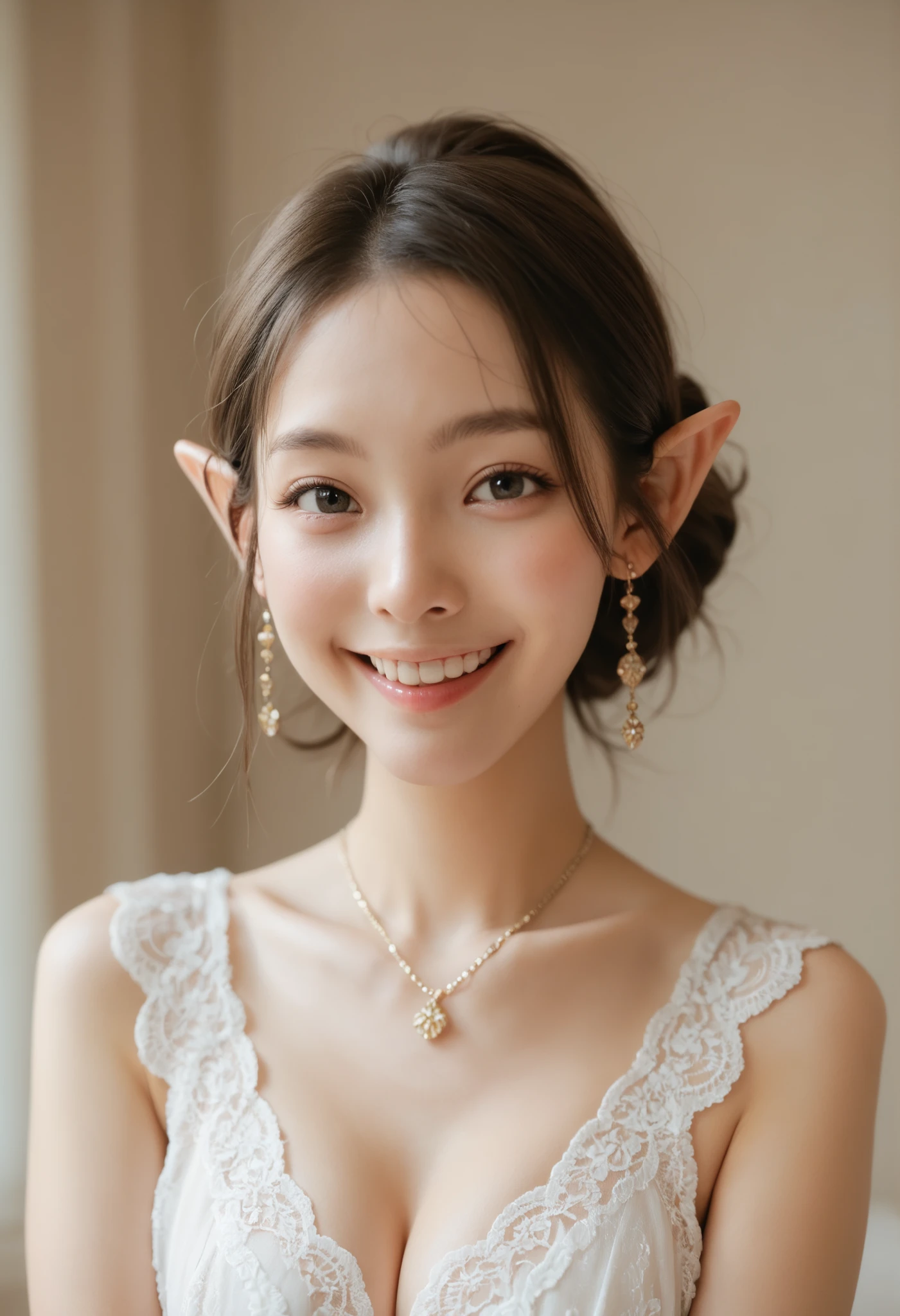 A sacred and enchanting elf, Fearless smile