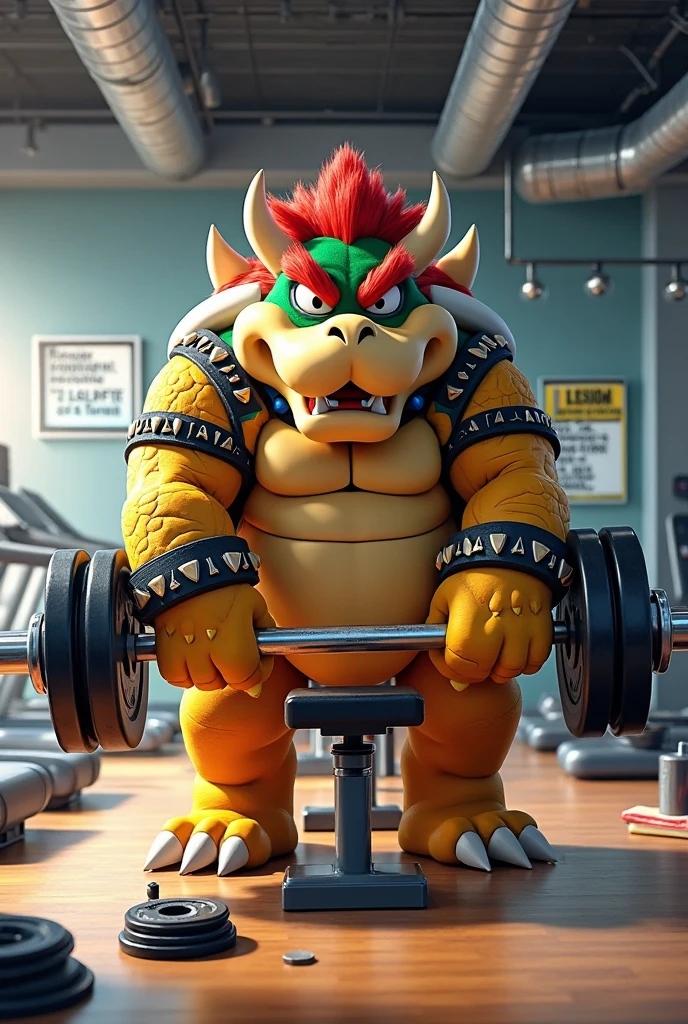 Bowser, beard, daddy, seductor, mirando al espectador, smirk, (white and red polka dots pattern oversized long loose boxers:1.3, pecs, (posing) macho, masculine, male focus, chubby, fat, de cerca, standing, frontal view, full body, office, sitting office chair, sweaty, hairy chest, hairy arms, hairy belly, hairy legs,hairy feet , musky armpits, sweaty feet