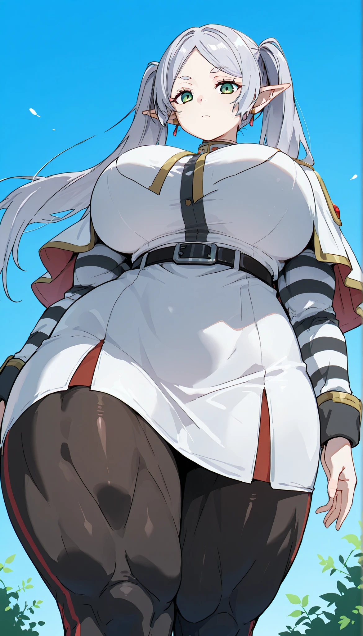 Dark color depiction、(masterpiece, highest quality:1.2), alone, One girl, umpd gold ship, pillbox hat,White Dress,No sleeve, White Pantyhose, White gloves、boots, Horse tail,、grassland、Nature、blush、Embarrassed、running、summer、Leg spread、Spread your legs、sit、(Huge breasts:1.4)、Nipples are visible、Clothes are see-through、Pantyhose bite、See-through pantyhose、See-through pussy、Overflowing large amount of love juice、