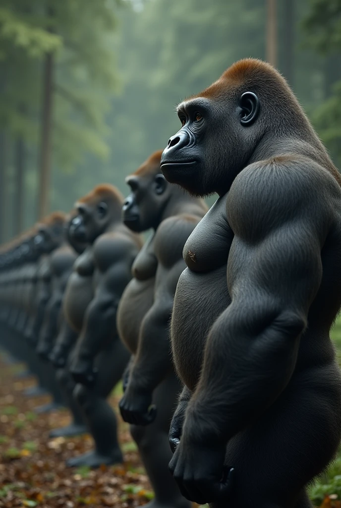 3 Gym-Busted Gorillas Side by Side