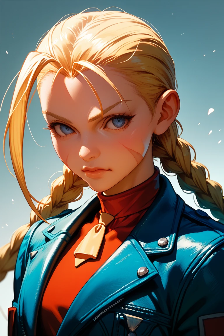 blonde hair, fierce face, female, from manhwa