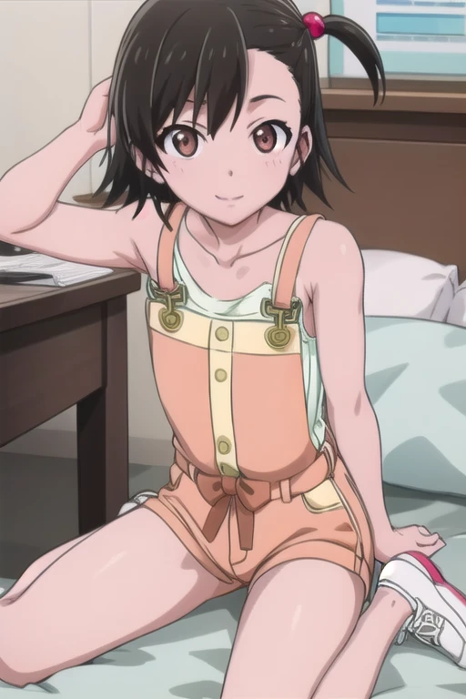(((pixel-perfect, detail-perfect))), solo, 1girl, ami futami, bracelet, necklace, jewelry, grabbing another's breasts, missionary, sex, vaginal, 1girl, lying, uncensored, spoken hearts, (without clothes:1.9), looking at viewer, smile, bedroom, sad eyebrows