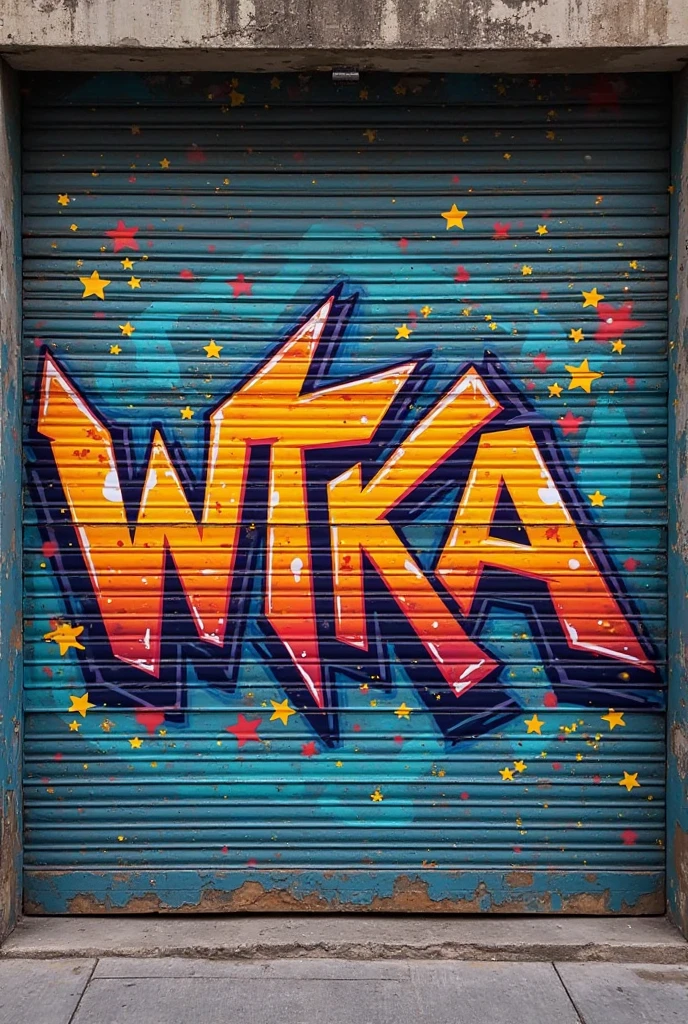 A wall covered in graffiti " KrotStar " hiphop street style