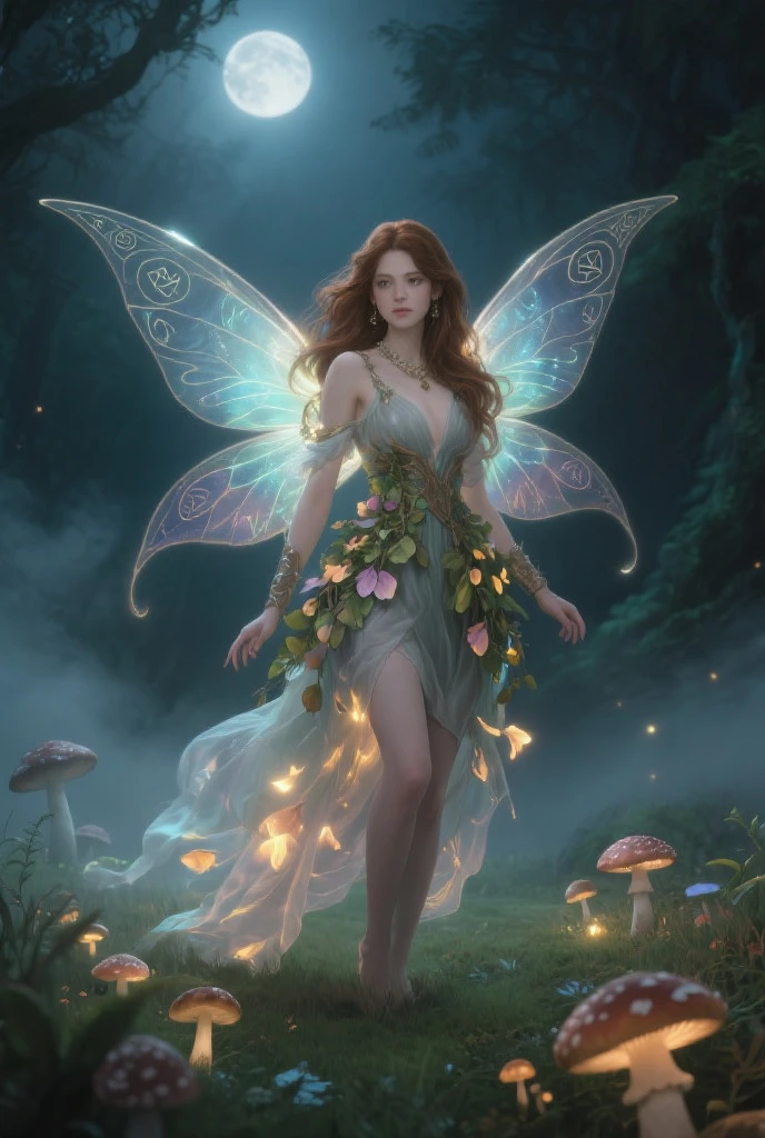 color photo of a flower fairy with transparent colorful wings, holding a magic wand, beautiful, ((ultra-detailed)), (highly detailed illustration), (expressionless), (best quality:1.2), realistic8K UHD, High definition,(masterpiece)