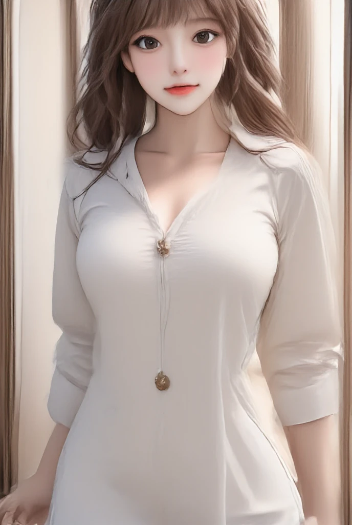 Un primer plano de una mujer pelirroja con una camisa blanca, [ Arte digital 4K ]!!, Modelo IG | Artgerm, fotorrealista!!!!!!! Artistic style, Chica coreana, 🤤 girl portrait, realistic artistic style, Estilo realista de anime 3D, Artgerm extremadamente detallado, Colegiala hiperrealista, Como Artgerm, realistic anime artstyle