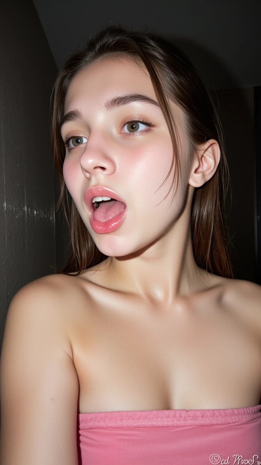 Arms up clown face girl sweaty pits gym girl naked girl big breast realistic girl detailed armpit wrinkles detailed quality beutiful girl realistic girl red lipstick tongue out