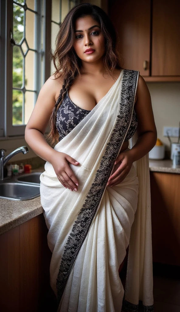 Curvy Anu sithara in saree blouse