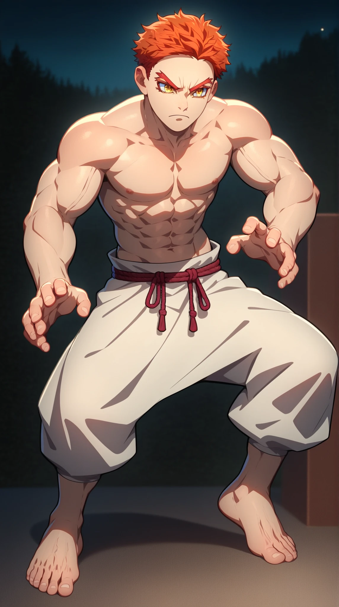 A young hawk, 20 years old, athletic body, jiu-jitsu gi.