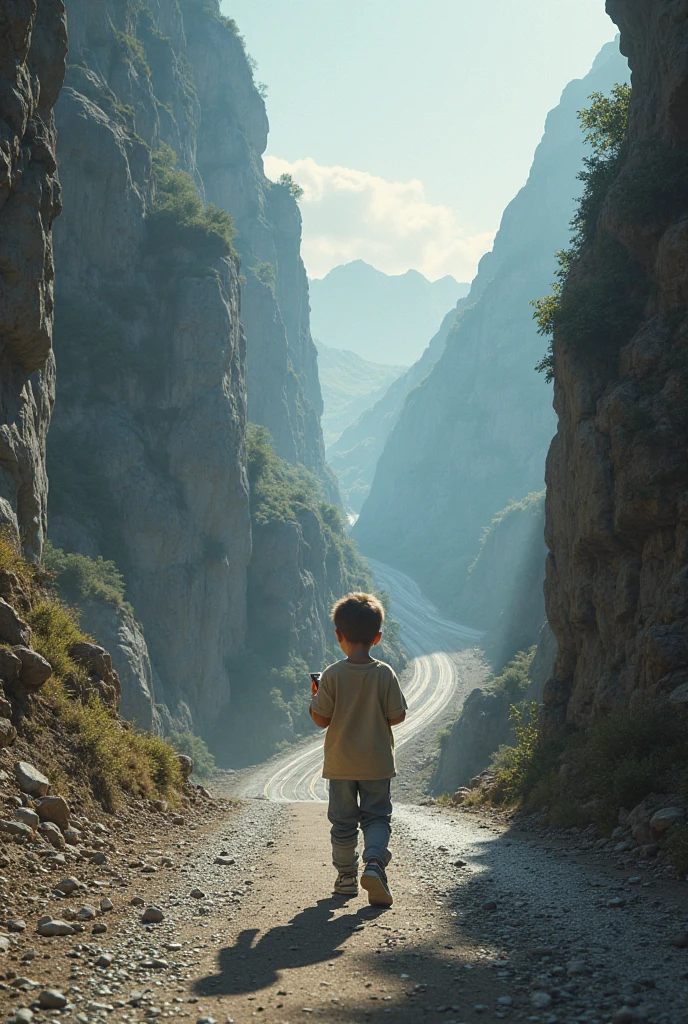 A boy took shelter in a mountain cave and found water far away