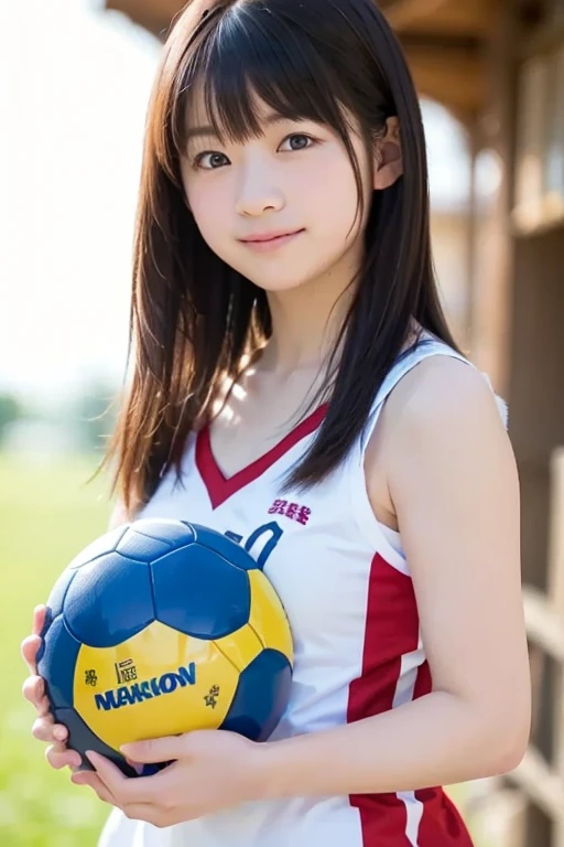 masterpiece, best quality, 1girl, high-fiving teammates, volleyball court, team uniform, happy expression, energetic, detailed scene
