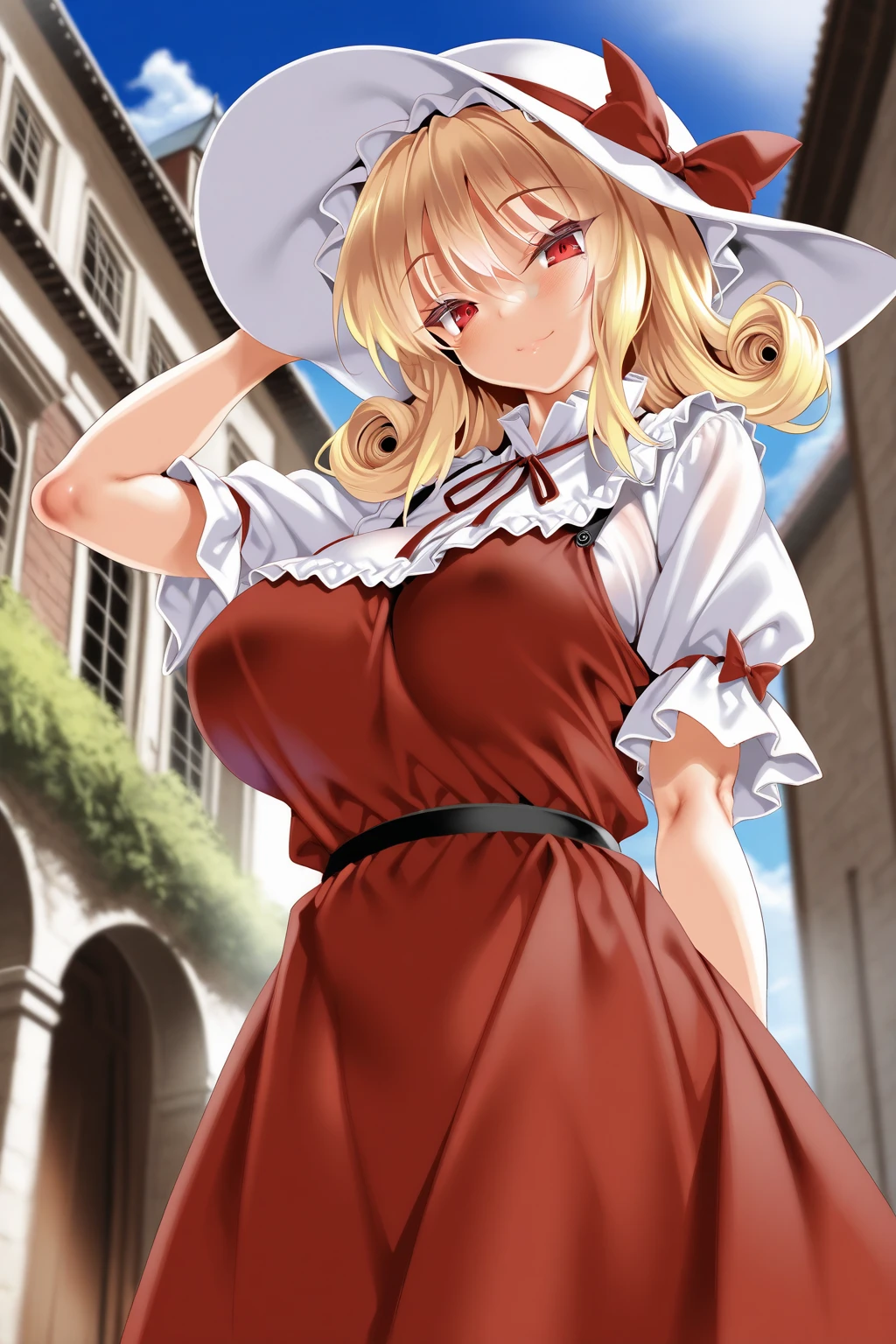 (Very beautiful face and eyes:1.2),(Laugh together),((Big Breasts))、The wind is blowing、Maid Dress、
Beautiful feet、