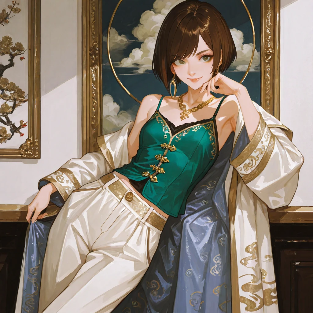 <lora:36é£é±¼_0.9 _æè£
:0.8> white robe,chinese clothes,(Bracers:1.2),white robe,chinese clothes, <lora:zs_Chie:1> brown eyes, short brown hair, chiep4,, ultra detailed, masterpiece, best quality, aesthetic, detailed,