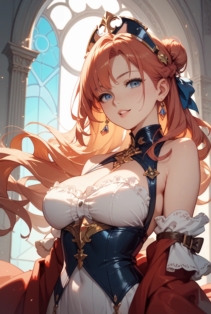 Ultra High Resolution、Ultra high quality、Ultra High Detail、Ultra high precision、Dresses with large slits、Beautiful breasts、cleavage of the breast、Anatomical、hotels room、smil、