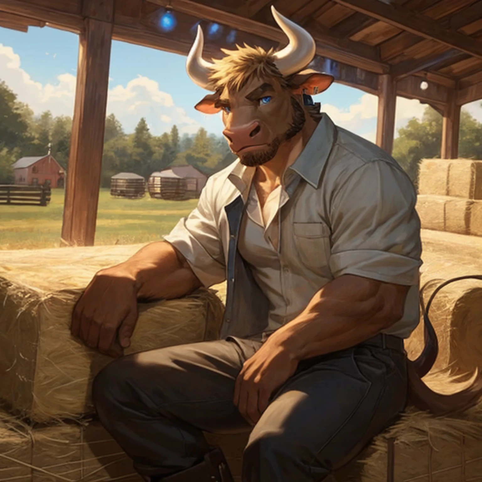 farm setting, coelho, lagomorfo, muscular, overalls, feliz, olhando para o espectador,
por Kenket, (sharp focus, obra de arte, 8k, obras de arte intrincadas, hiper detalhado, Alto detalhe),with sample penis