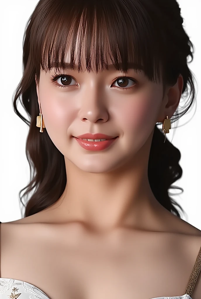 Top quality, full body, masterpiece, ultra high resolution, no background, micro bikini, photorealistic, highly detailed, professional lighting smile, eagle nose, short hair