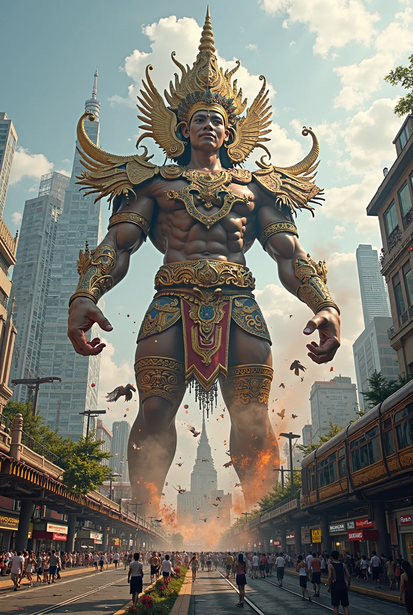 Create a giant warrior based in the state of São Paulo Brazil